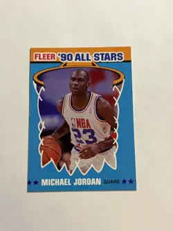 Fleer 1990-91 Michael Jordan #5 All-Stars NBA All-Star Team Basketball Card CHI - Image 1