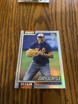 2026 Topps Series 2 Jerry Seinfeld SP First Pitch Rainbow Foil FP-10 NY Mets - Image 1