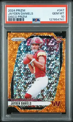 2024 Panini Prizm - Rookies Jayden Daniels #347 Disco Prizm (RC) PSA 10 - Image 1