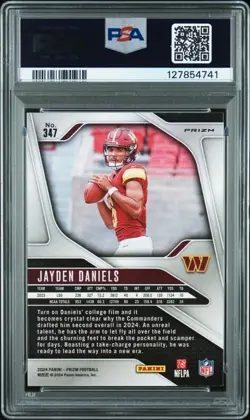 2024 Panini Prizm - Rookies Jayden Daniels #347 Disco Prizm (RC) PSA 10 - Image 2