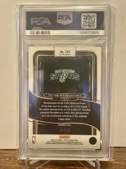 2024 Select White Scope #102 VICTOR WEMBANYAMA /35 PSA 9 - Image 2