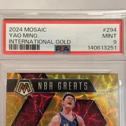 2024-25 Panini Mosaic-Yao Ming #294 International Gold 10/10 SSP PSA 9 POP Is 1 - Image 5