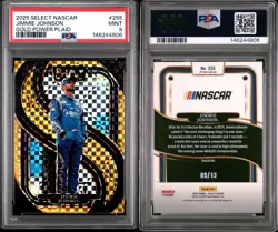 2025 Panini Select - Trackside Jimmie Johnson #255 Gold Power Plaid /13 PSA 9 - Image 3