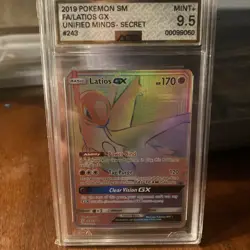 Pokemon Latios GX Secret Rare Full Art Holo Card SM-Unified Minds 243/236. 9.5 - Image 3