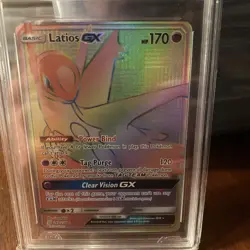 Pokemon Latios GX Secret Rare Full Art Holo Card SM-Unified Minds 243/236. 9.5 - Image 4