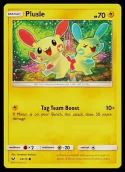 Pokemon Card Plusle 33/73 Shining Legends Common - Image 1