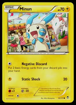 Pokemon Card Furious Fists Minun 32/111 Common - Image 1