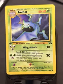 Pokemon TCG Golbat Fossil 1st Edition Uncommon Card 34/62 - Image 1
