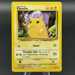 Pikachu 58/102 Common Base Set Pokemon Card - Yellow Cheeks - Image 1