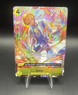 Sanji One Piece Card Game OP04-104 SR Holo Rare Alt Art Blocker The Best NM ENG - Image 1