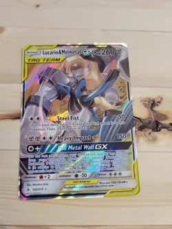 Pokemon Lucario and Melmetal GX SM Unbroken Bonds Card 120/214 Tag Team - Image 1