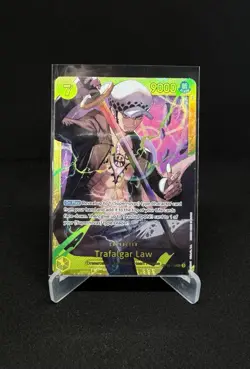 Trafalgar Law OP10-119 SEC English One Piece TCG Card Royal Blood NM Gold - Image 1