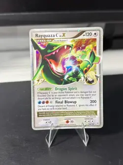 Pokemon TCG Rayquaza C LV.X Holo Rare Card Supreme Victors Series 2009 - Damaged - Image 1