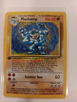 Pokemon 1st Edition Lot Of 4 Cards, Machamp, Omastar, Gloom, Cloyster - Image 3