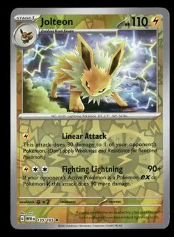 Jolteon - 135/165 - Reverse Holo - 151 - Pokemon Card - NM/M - Image 1