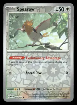 Spearow - 021/165 - Reverse Holo - 151 - Pokemon Card - NM/M - Image 1