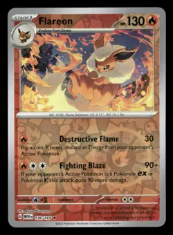 Flareon - 136/165 - Reverse Holo - 151 - Pokemon Card - NM/M - Image 1
