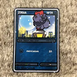 Zorua Fan Art Card Selada Gambar Non TCG Serpihan Dimensi V4 - Image 1