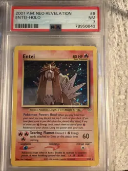 2001 P.M. Neo Revelation Entei Holo Card PSA 7 - Image 1