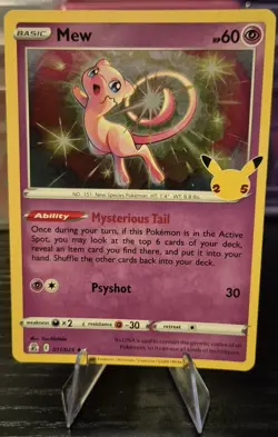 Pokemon TCG Celebrations Mew Holo Card 011/025 25th Anniversary Edition - Image 1