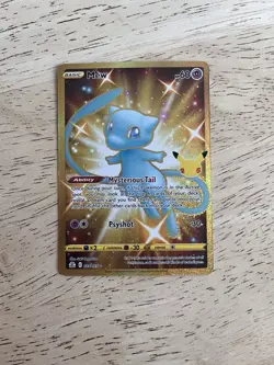 Mew 025/025 Secret Rare Celebrations 25th Anniversary Gold Pokemon Card TCG NM - Image 1
