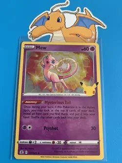 Pokemon TCG Celebrations Mew Holo Card 011/025 25th Anniversary Rare LP - Image 1