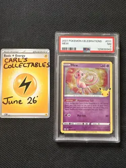 Pokemon Mew TCG Card Celebrations 011/025 Holo Rare 2021 25th Anniversary Psa 8 - Image 2