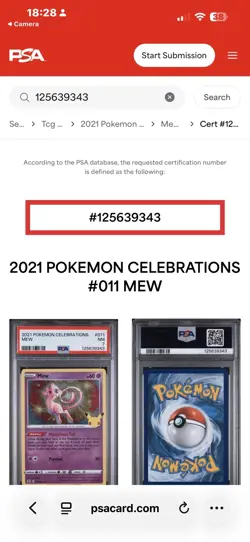 Pokemon Mew TCG Card Celebrations 011/025 Holo Rare 2021 25th Anniversary Psa 8 - Image 4