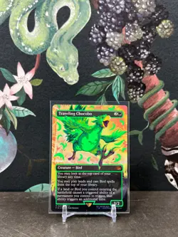 Traveling Chocobo (Borderless) (Neon Ink Green) - MTG Final Fantasy - Image 3