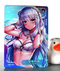 Senpai Goddess Haven hentai card - Emilia - Re Zero - SSR-002 sexy waifu - Image 1