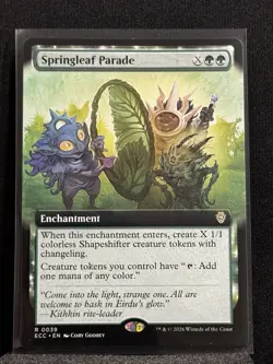 Springleaf Parade R 39 Lorwyn Eclipsed Commander (ECC) MTG Extended Art Regular - Image 1