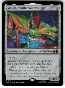 Vision, Synthezoid Avenger (Surge Foil) 119 Holo Commander: Marvel Super Heroes - Image 1