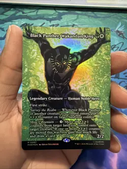 1x Black Panther Wakandan King Borderless FOIL Marvel MAR NM - Magic MTG x1 - Image 1