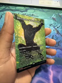 1x Black Panther Wakandan King Borderless FOIL Marvel MAR NM - Magic MTG x1 - Image 2