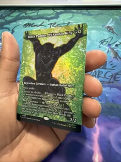 1x Black Panther Wakandan King Borderless FOIL Marvel MAR NM - Magic MTG x1 - Image 3