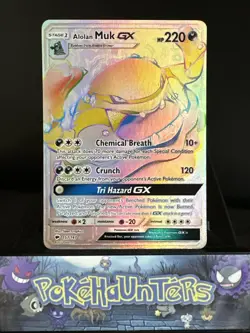 Pokemon Card Alolan Muk GX 157/147 Burning Shadows Holo Rainbow Secret Rare NM - Image 1