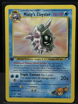 Pokemon Card - Misty's Cloyster 1st Edition Gym Heroes 29/132 Rare - Image 1