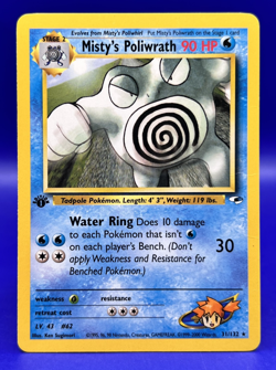 Pokemon Card Gym Heroes 1st Edition Misty's Poliwrath RARE 31/132 LP+ - Image 1