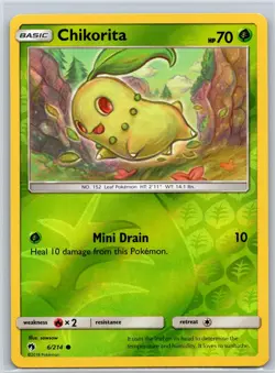 Chikorita 6/214 C Lost Thunder Reverse Holo LP Pokemon - Image 1