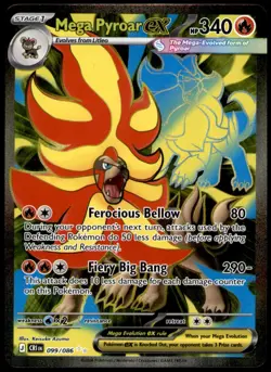 Mega Pyroar ex 099/086 Ultra Rare Chaos Rising Pokemon Holo Lightly Played - Image 1
