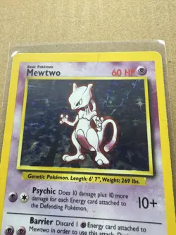 Pokemon Mewtwo 10/102 Base Set Holo Unlimited Holo Rare *Damaged* - Image 2