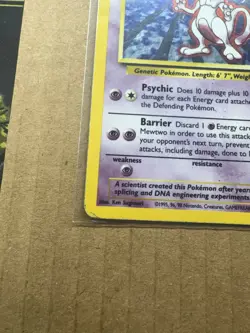 Pokemon Mewtwo 10/102 Base Set Holo Unlimited Holo Rare *Damaged* - Image 3