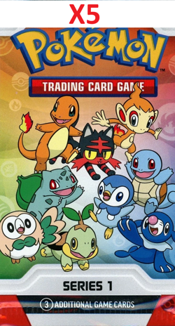 Pokemon First Partner Illustration Collection Series 1 Booster Packs 5 X lot - Image 1