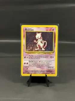 Pokemon TCG Base Set Mewtwo 10/102 Holo Rare 1999 WOTC English HP - Image 1