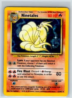 Ninetales 12/102 Holo Base Set Unlimited DMG - Image 1