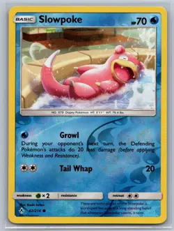 Pokemon Slowpoke 42/214 Common Unbroken Bonds Reverse Holo LP - Image 1