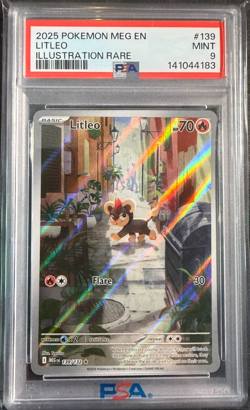 LITLEO 2025 POKEMON MEG EN-MEGA EVOLUTION ILLUSTRATION RARE #139 PSA 9 - Image 1
