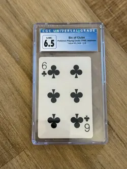 Pokemon Playing Cards Six of Clubs Pikachu Yellow 3D Deck Japanese CGC 6.5 - Image 1