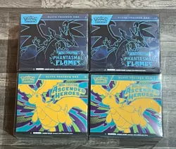 Pokemon Ascended Heroes ETB (2) + Phantasmal Flames ETB (2) SEALED 4 BOX LOT - Image 1