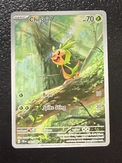 Pokemon TCG Chespin 087/086 Illustration Rare Holo English 2023 70 HP - Image 1